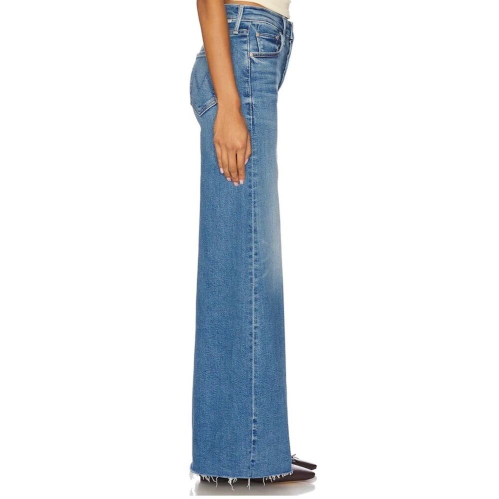 Mother Tomcat Swisher Sneak Fray Jeans Size 28 Blue Wide Leg Poppin' Wheelies - Picture 16 of 16